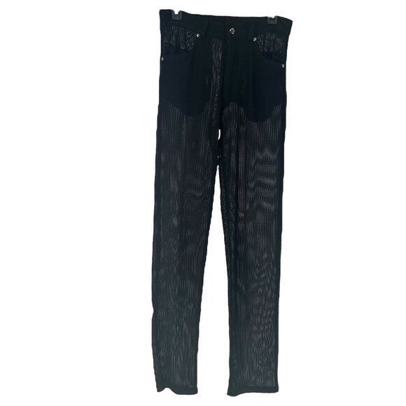 Vintage Mesh Pants Studio XTC Vantuan Black Size S Goth Alternative Punk Sheer - Picture 1 of 9